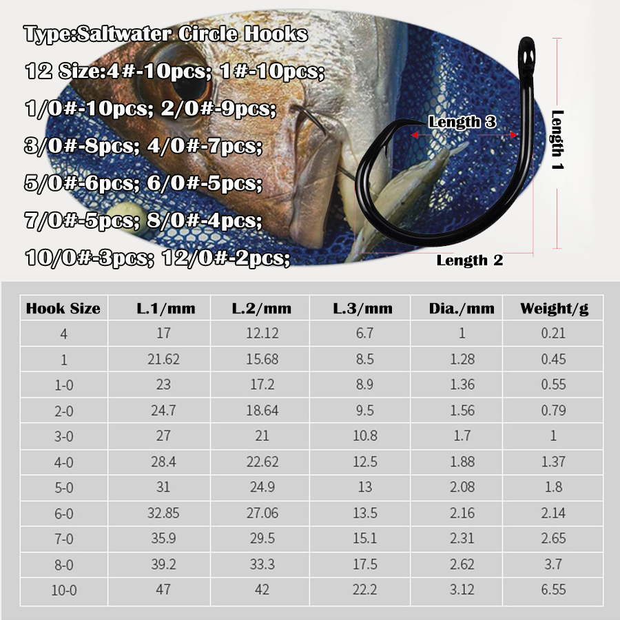 Circle Hooks 3X Strong Saltwat - Fishing Hook Assortment ulasan dan harga