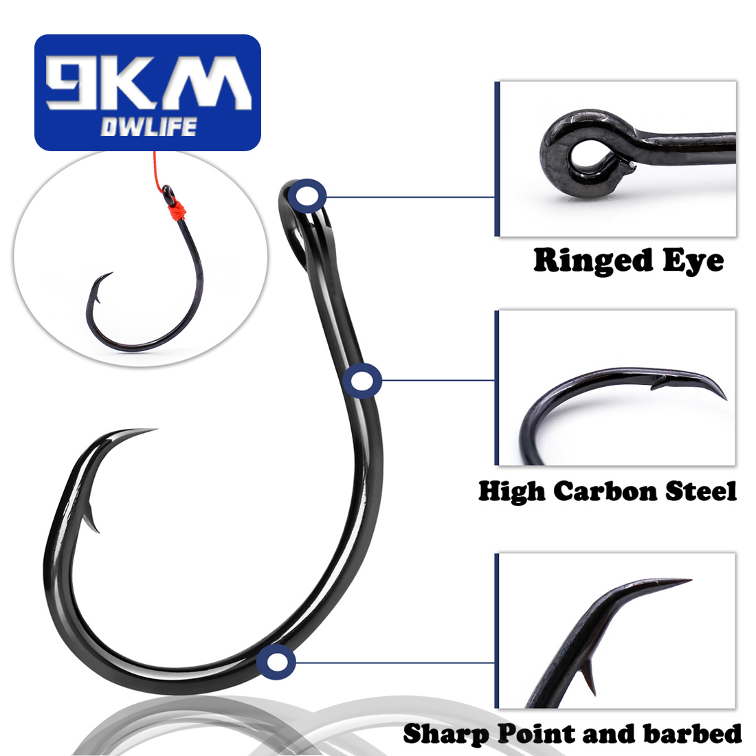 9KM 25-50Pcs Inline Wide Gap C - Fishing Hook Offset ulasan dan harga