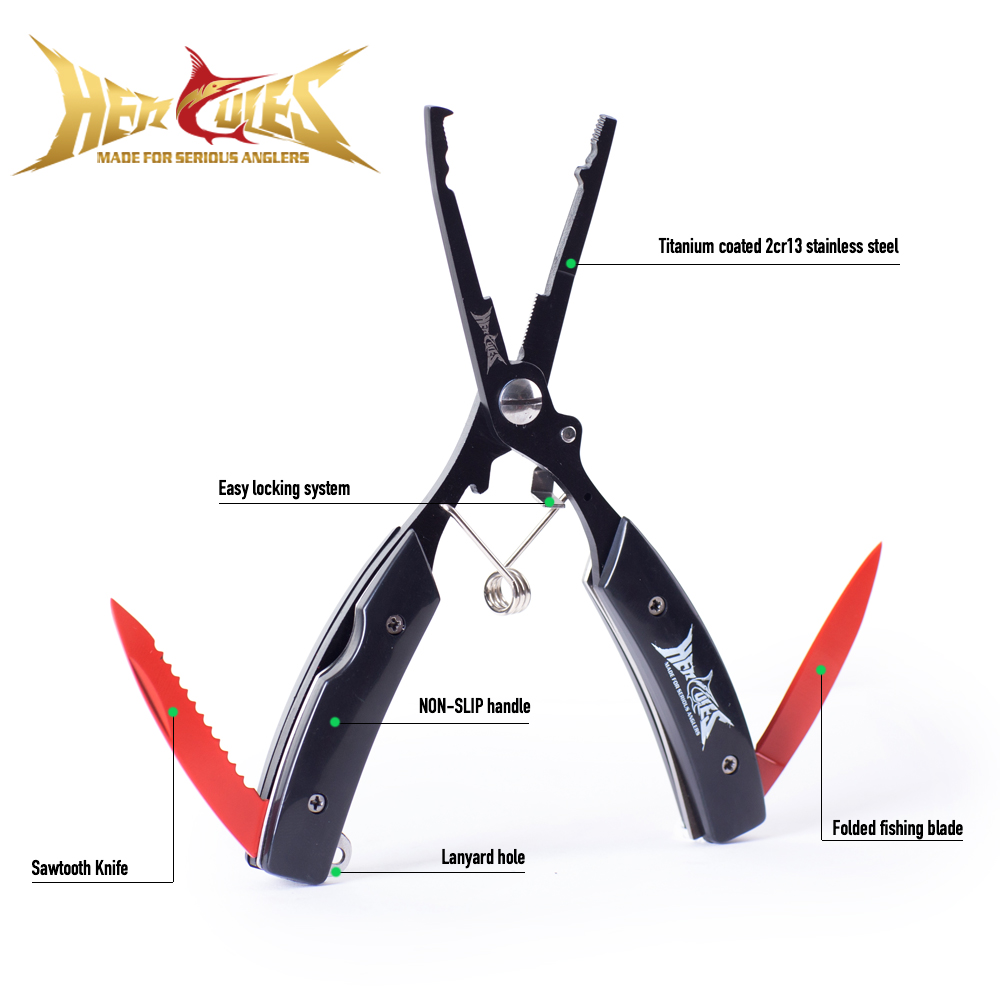 HERCULES Fishing Pliers with S - Fishing Hook Sharpener ulasan dan harga